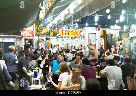 dh Temple street market JORDAN HONG KONG Street cafes people food china restaurant eating asia dining restaurants Stock Photo