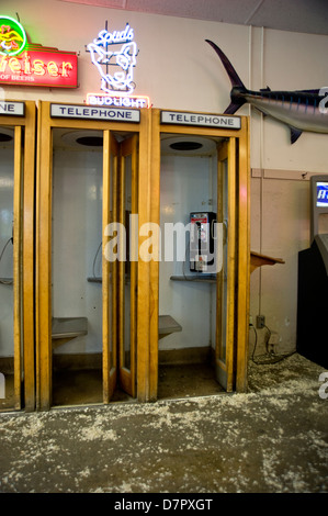 Old style telephone booths Stock Photo