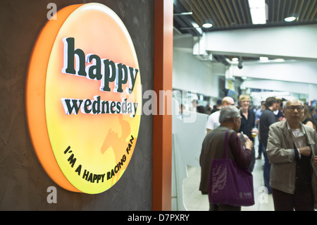 dh Happy Valley racecourse CAUSEWAY BAY HONG KONG Happy Wednesday sign at Hong Kong race meeting Stock Photo