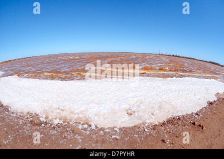 Lake contaminated by chemical waste, Krasnoperekopsk, Crimea, Ukraine, Eastern Europe  Stock Photo