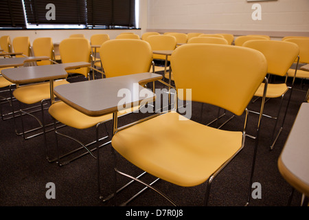 Empty classroom desks and chairs - USA Stock Photo