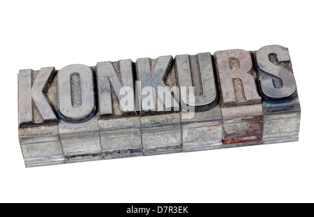 Metal printing setting, old letters made of lead for letterpress printing Stock Photo