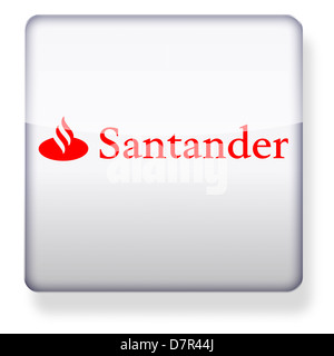 Santander logo as an app icon. Clipping path included. Stock Photo