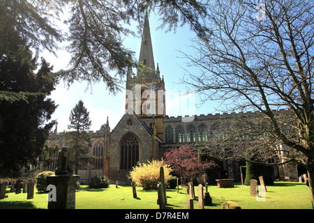 Collegiate Church of the Holy and Undivided Trinity, Stratford-upon-Avon is a Grade I   listed parish church Stock Photo