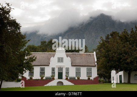 Cape Dutch manor house, Rustenberg wine estate, Stellenbosch, South Africa Stock Photo