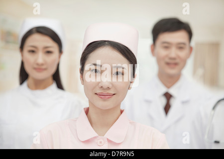 Three Healthcare workers, portrait Stock Photo