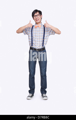 Young Man Giving the Thumbs Up Stock Photo