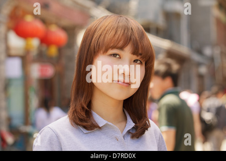 Portrait of young girl in Beijing outdoors Stock Photo