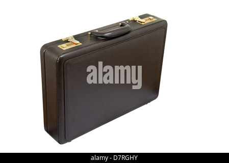 old briefcase with security lock combination number Stock Photo