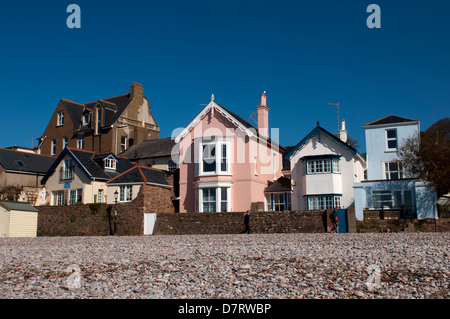 Beach and sea front, Budleigh Salterton, Devon, England, UK Stock Photo