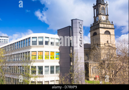 Office space to let beside All Saints Church in Newcastle Upon Tyne. Stock Photo