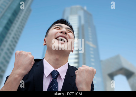 Businessman Cheering Stock Photo