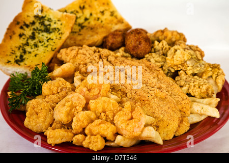 Fried seafood platter Stock Photo