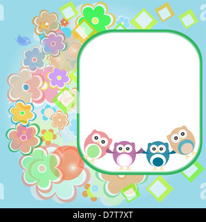 Happy Birthday card design with cute panda bear and boho flowers and ...