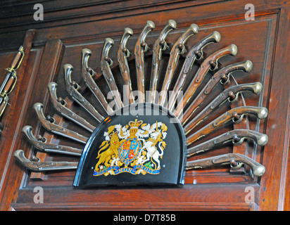 Flintlock Pistols Governor's Palace Colonial Williamsburg,Governors Palace Williamsburg official residence of Royal Governors, Stock Photo