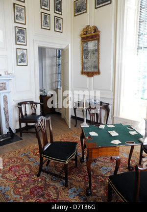 Governor's Palace card room Colonial Williamsburg Virginia,Governor's Palace Williamsburg official residence of Royal Governors, Stock Photo