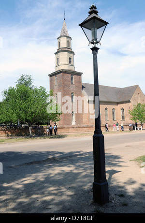 Bruton Parish Church Colonial Williamsburg Virginia 1674, Reverend Robert Hunt first chaplain, church, parish,Bruton Parish, Stock Photo