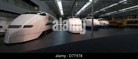 Shinkansen Trains in Nagoya Rail Museum Stock Photo