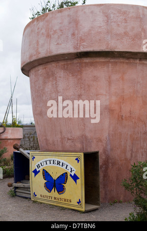 Giant Terracotta Flower Pot in a Garden Future gardens Butterfly world Chiswell Green Hertfordshire England Stock Photo