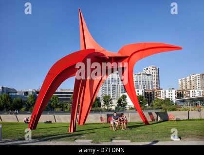 North America, USA, Washington, Seattle, Olympic Sculpture Park. 'The Eagle' by Alexander Calder. Stock Photo