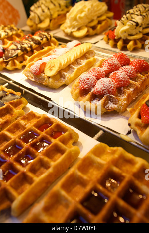 Waffles, Brussels, Belgium Stock Photo