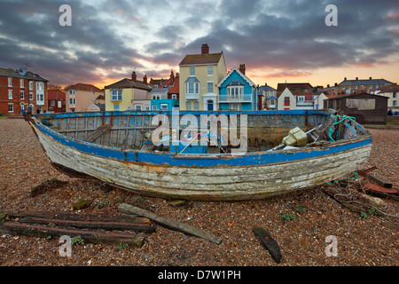 Old fishing boat on beach, Aldeburgh, Suffolk, England, United Kingdom Stock Photo