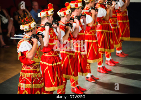 Korcula Island, dancers doing the traditional Moreska sword dance, Dalmatian Coast, Croatia Stock Photo