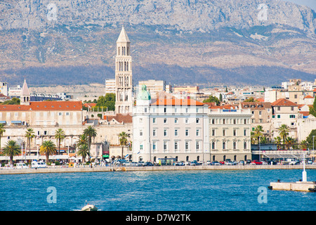 Cathedral of St. Domnius (Katedrala Svetog Duje) rising above Split, Dalmatian Coast, Adriatic, Croatia Stock Photo