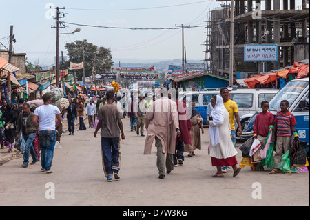 Market street scene, Mercato of Addis Ababa, Ethiopia Stock Photo