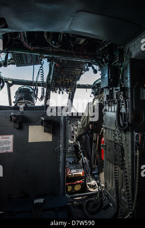 Pilot and co-pilot on a Royal Navy Sea King Mk4 Helicopter Stock Photo ...