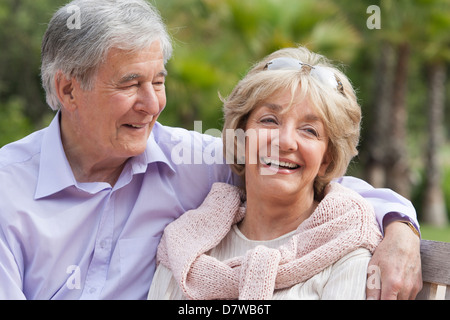 Elderly couple laughing together Stock Photo