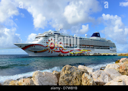 Cruise Ship in Willemstad Curacao Harbor Curaҫao Dutch Caribbean Island Netherlands