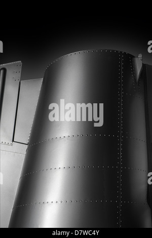 A rocket fuselage,knockout  image on black background. Stock Photo