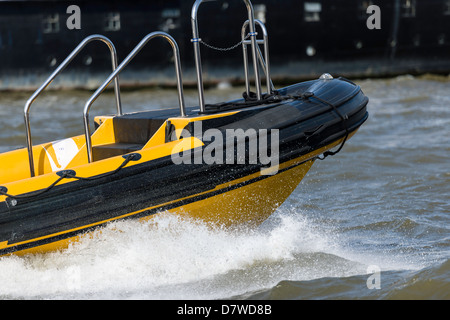 Rigid Hulled Inflatable Boat Stock Photo