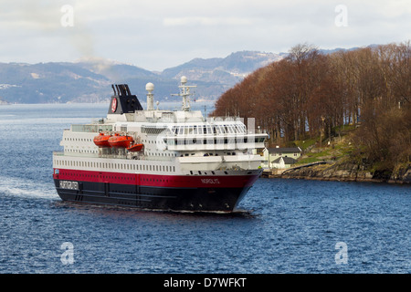 Hurtigruten ship Bergen Norway, Stock Photo