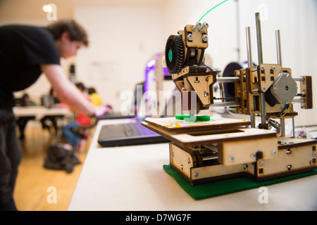 A demonstration of 3D Three dimensional computer printing technology, UK Stock Photo