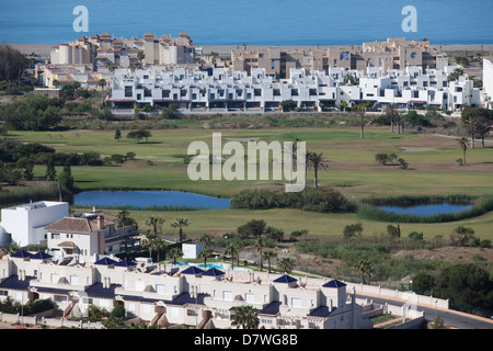 Abandoned construction sites on Spain's coast. Almeriamar, Almeria, Andalucia, Spain, Europe, EU Stock Photo