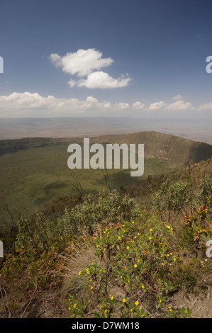 Stratovolcano crater rim, Mount Longonot National Park, Nakuru, Kenya Stock Photo