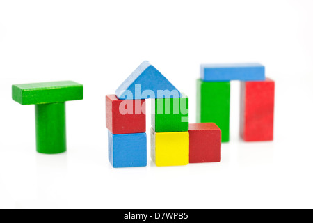 Multi Colored Wooden blocks Stock Photo