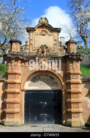 Central part of the Entrance Facade at Glasgow Necropolis, adjacent to Glasgow Cathedral. Stock Photo