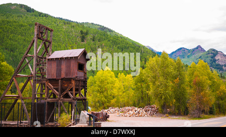 Mine shaft at the Rico silver mine, Rico, Colorado USA Stock Photo