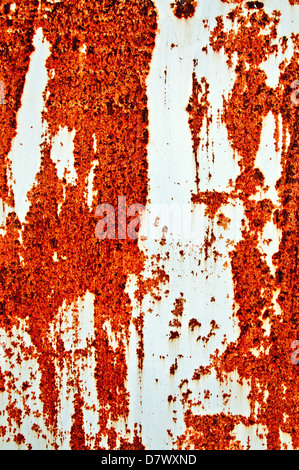 Grunge background - old metal painted rusty sheet. Stock Photo