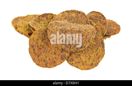 A group of bean tortilla chips on a white background. Stock Photo
