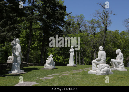 Statues on the grounds of the Shepard of the Hills in Branson, Missouri. Stock Photo