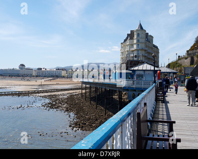 View from pier with Grand Hotel towards the promenade in Llandudno Wales UK Stock Photo