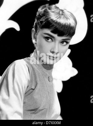 AUDREY HEPBURN (1929-1993) Belgian-British film actress about 1956 Stock Photo