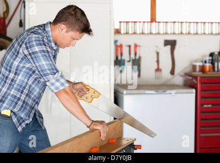 Man working in workshop Stock Photo