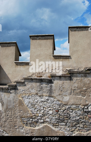medieval stone wall background or texture with colorful pebbles Stock ...