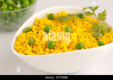 Poha- beaten rice and vegetables Stock Photo