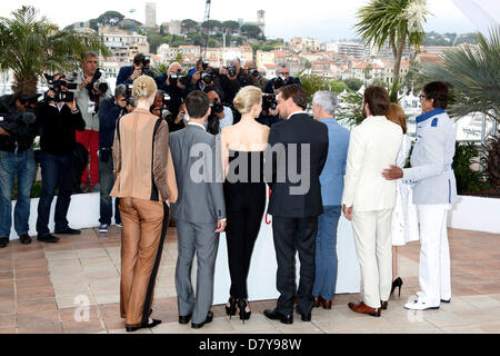 Cannes, France. May 15, 2013.  The Team with Baz Luhrman, Leonardo DiCaprio, Carrey Mulligan, Tobey Maguire during the 'The Great Gatsby' photocall at the 66th Cannes, France. May 15, 2013. Credit:DPA/Alamy Live News Stock Photo